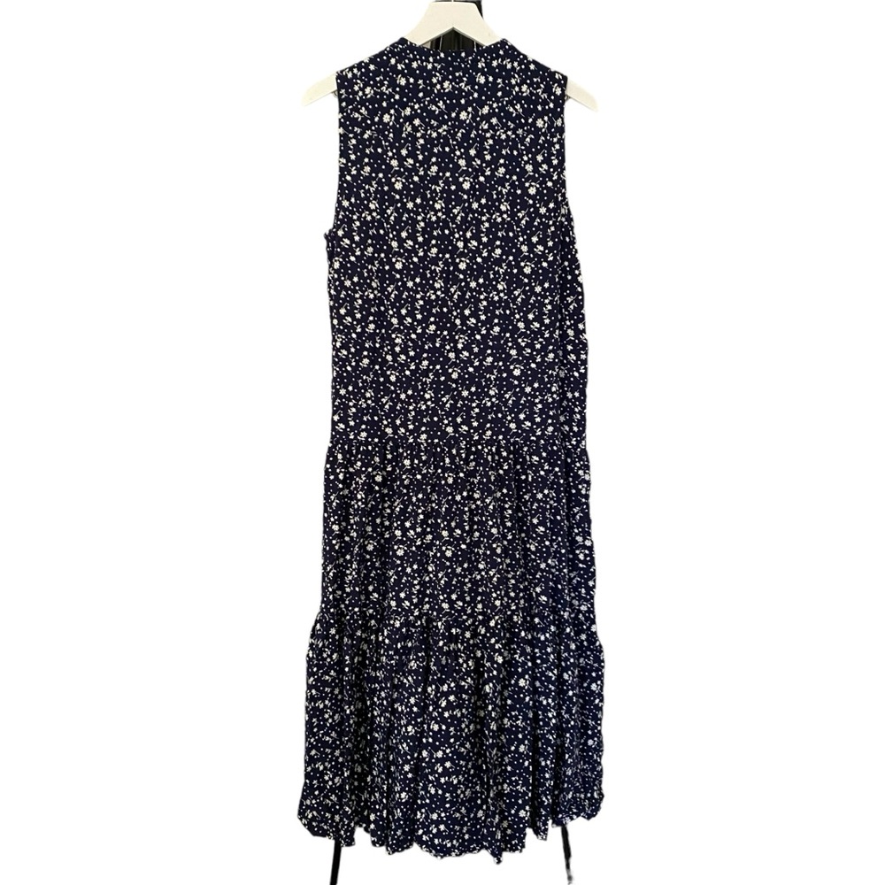 NWT CHAPS $90 Floral Fit & Flare Tie Waist Button Front Midi Dress Women’s Large - Picture 3 of 12
